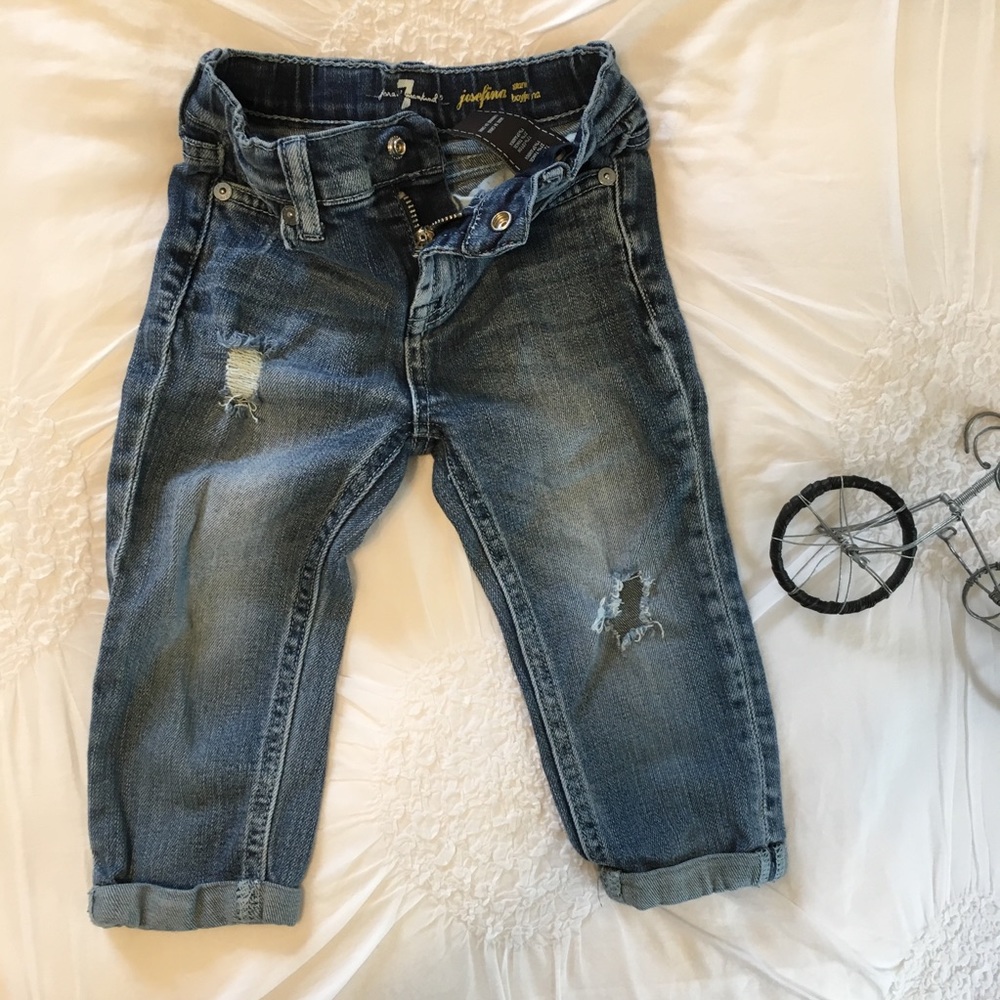7 For All Mankind Toddler Girls Cropped Jean (3T)